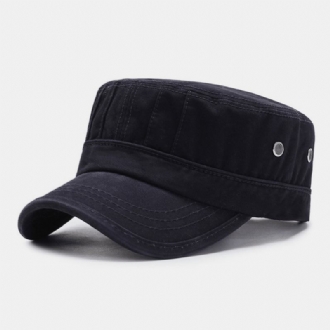 Män Mode Andas Nödställda Militär Cap Casual Justerbar Solskydd Flat Top Cap Cadet Hat