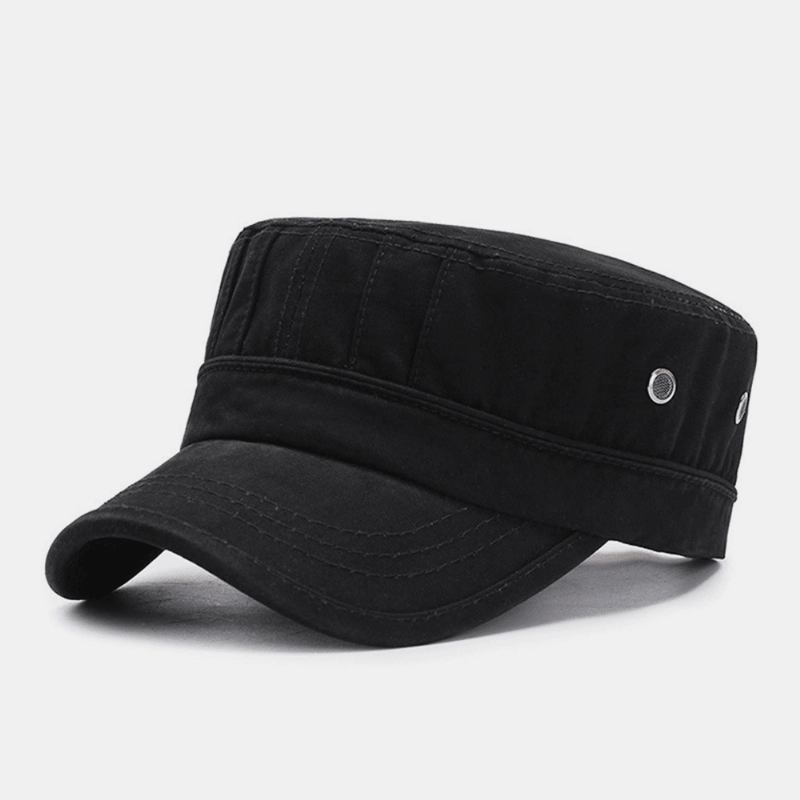 Män Mode Andas Nödställda Militär Cap Casual Justerbar Solskydd Flat Top Cap Cadet Hat