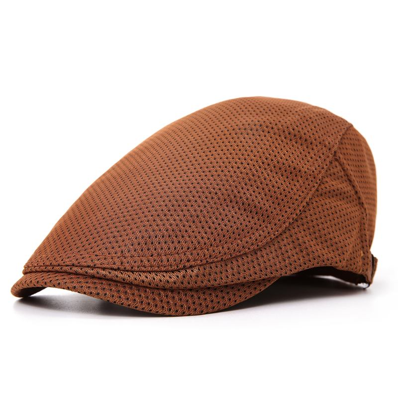 Män Polyester Mesh Andningsbar Basker Hat Ivy Newsboy Kepsar