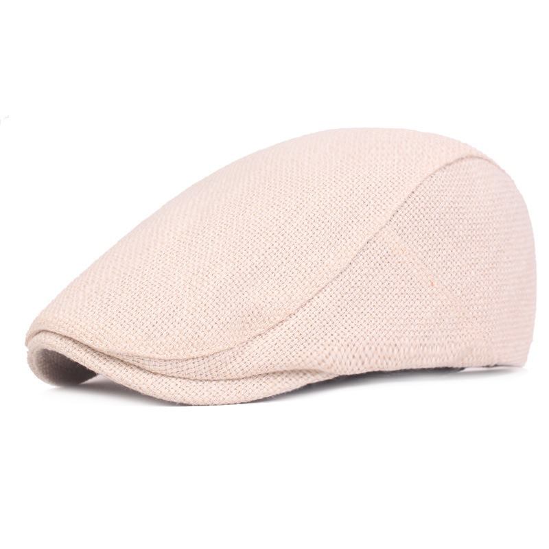 Män Sommar Linne Justerbar Målare Basker Hat Newsboy Cabbie Flat Caps