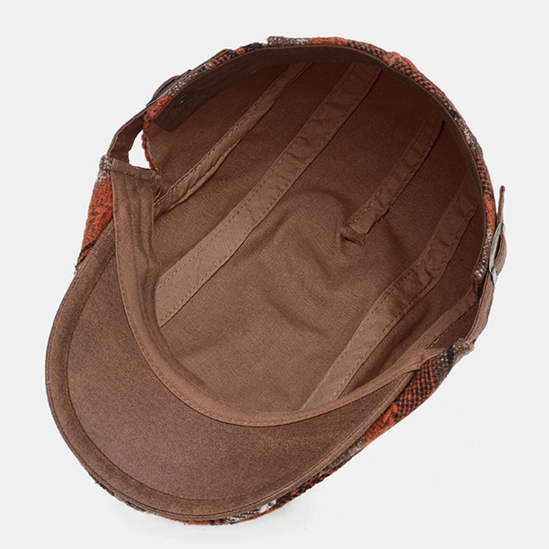 Män Sticka Randmönster Patchwork Retro Casual Outdoor Forward Hat Basker Hat