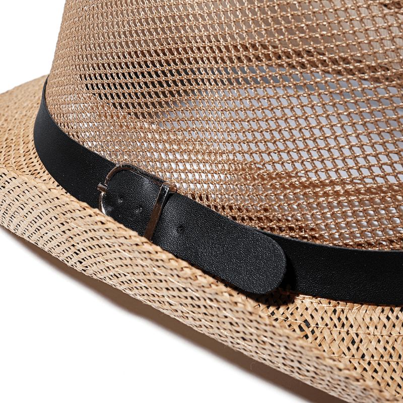 Män Utomhus Andas Mesh Bowler Jazz Hat Cowboy Sunshade Halmhatt