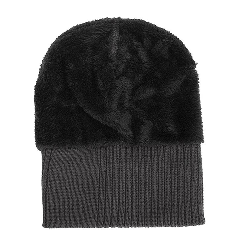 Män Vinter Tjocka Brättelös Stickad Mössa Slouch Beanie Kepsar