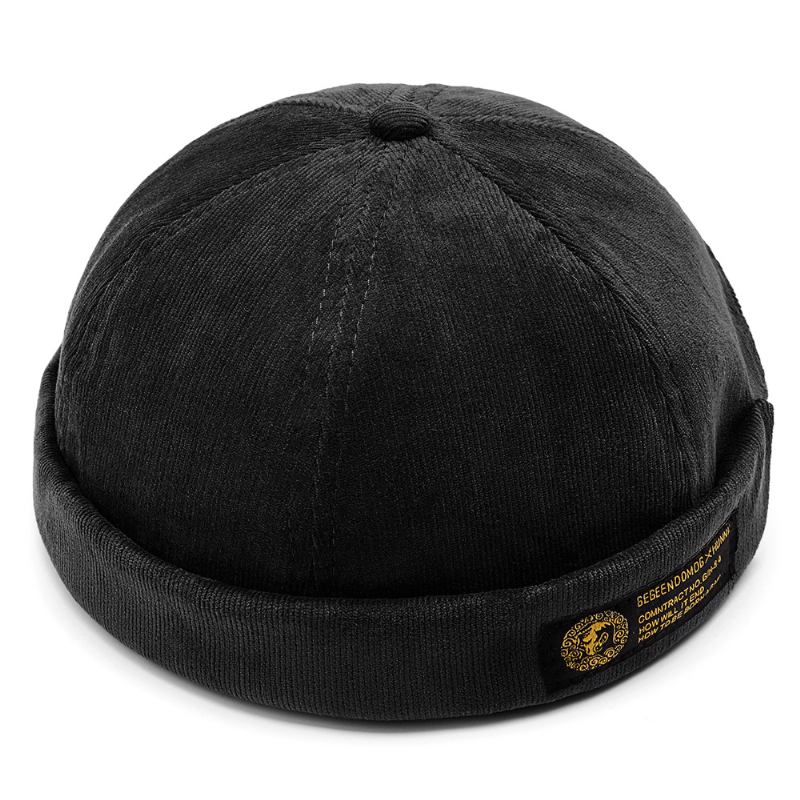 Manchester Justerbar Solid Fransk Brättelös Hatt Retro Skullcap Sailor Cap