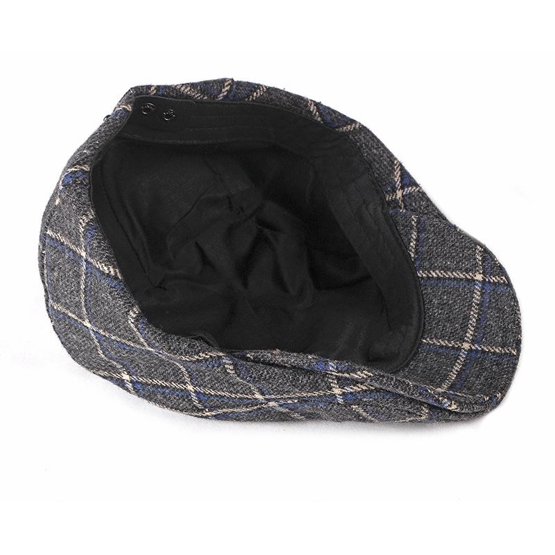 Ny Stil Hatt Herr Brittisk Retro Woolen Basker Casual Pläd