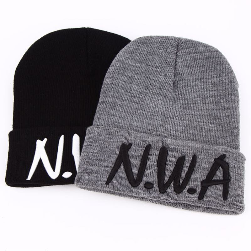 Nya Skullies Beanies Gangsta Nwa Stickade Vintermössor