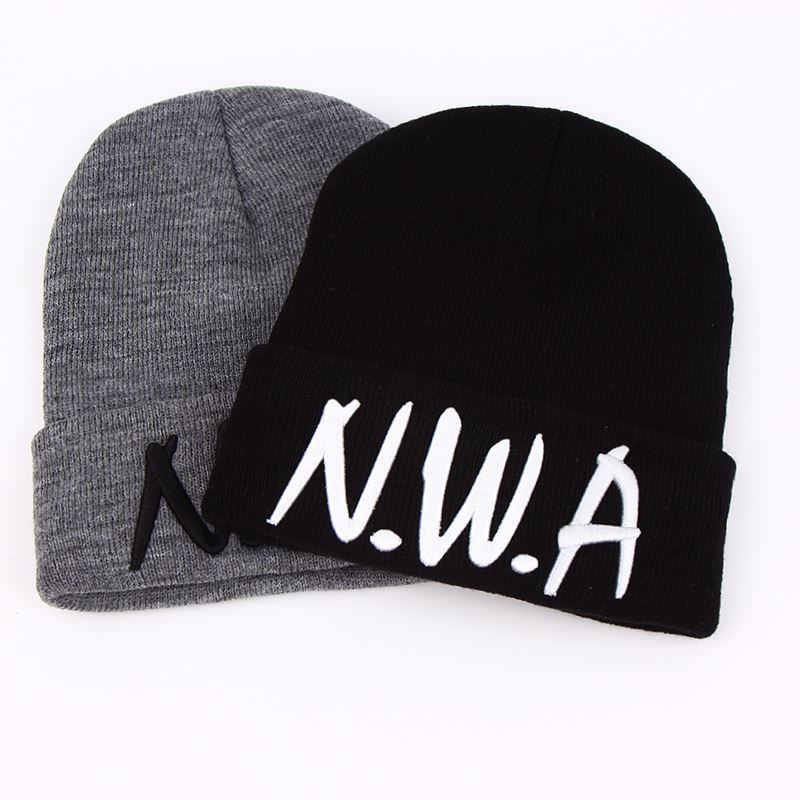 Nya Skullies Beanies Gangsta Nwa Stickade Vintermössor