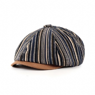 Randig Octagonal Hat Dam Ny Newsboy Hat