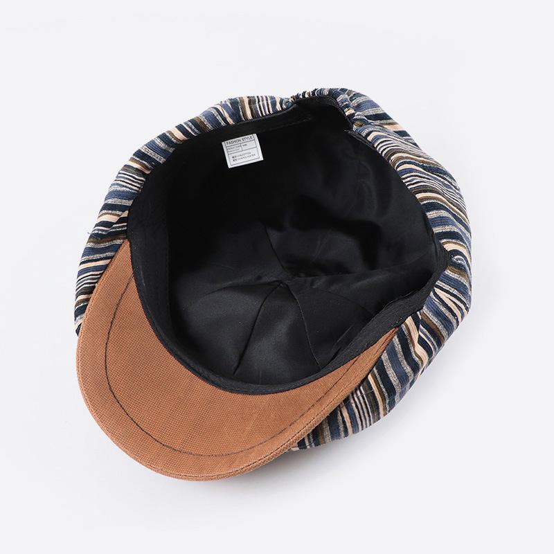 Randig Octagonal Hat Dam Ny Newsboy Hat