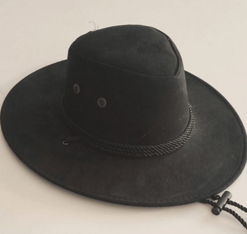 Stor Längs Kycklingskinn Sammet Western Rope Rider Hat Cowboy Hat Stereotyp Hatt