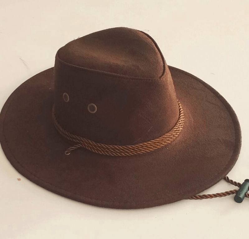 Stor Längs Kycklingskinn Sammet Western Rope Rider Hat Cowboy Hat Stereotyp Hatt