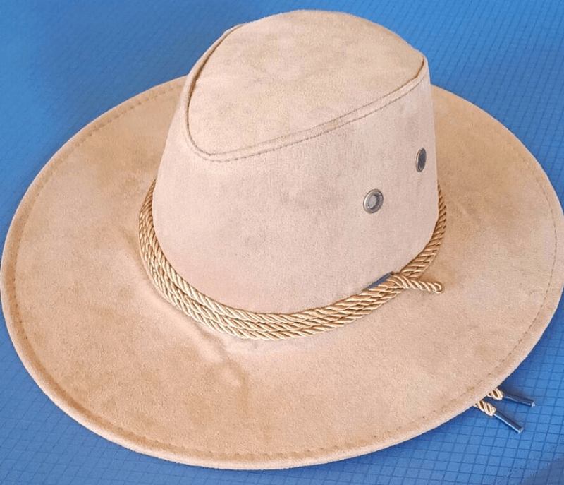 Stor Längs Kycklingskinn Sammet Western Rope Rider Hat Cowboy Hat Stereotyp Hatt