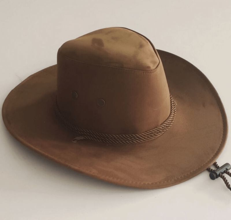 Stor Längs Kycklingskinn Sammet Western Rope Rider Hat Cowboy Hat Stereotyp Hatt