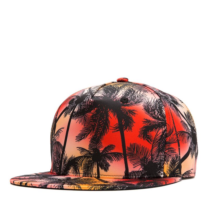 Tropical Wind Coconut Flat Hat Leaf Hip Hop Hat Baseball Keps