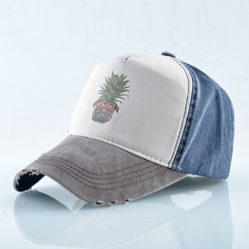 Unisex Ananas Baseball Keps Tvättad Keps Dubbad Hip Hop Keps