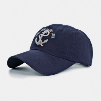 Unisex Avslappnad Justerbar Keps Båtankare Broderi Utomhus Murgröna Keps Baseball Hattar