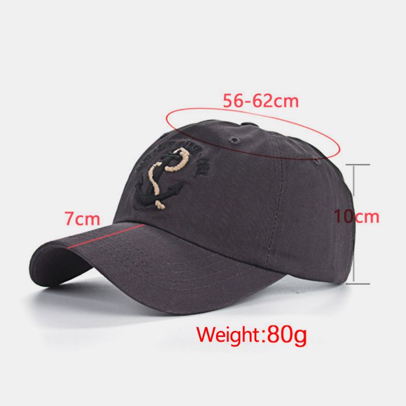 Unisex Avslappnad Justerbar Keps Båtankare Broderi Utomhus Murgröna Keps Baseball Hattar