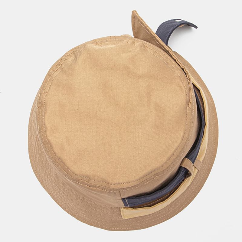 Unisex Bomull Kontrastfärg Bandage Dovetail Unik Mode Bucket Hat