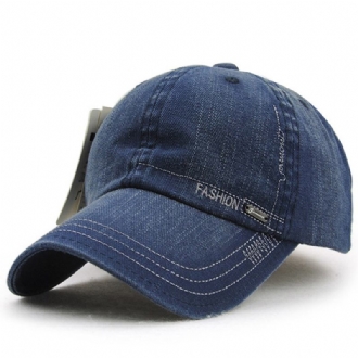 Unisex Bomull Tvättad Denim Basebollkeps Vintage Justerbar Golf Snapback Hatt