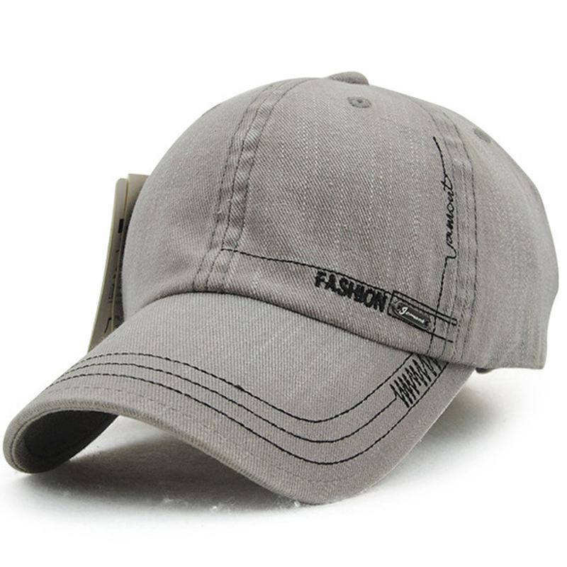 Unisex Bomull Tvättad Denim Basebollkeps Vintage Justerbar Golf Snapback Hatt