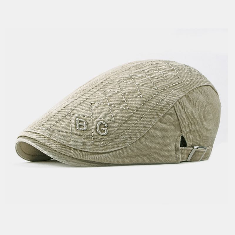 Unisex Bomullsbroderibokstäver Casual Mode Forward Hat Basker Hat