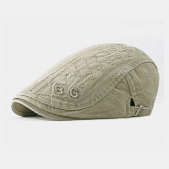 Unisex Bomullsbroderibokstäver Casual Mode Forward Hat Basker Hat