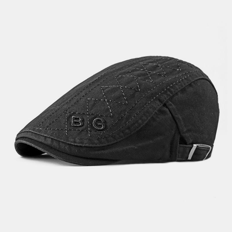 Unisex Bomullsbroderibokstäver Casual Mode Forward Hat Basker Hat