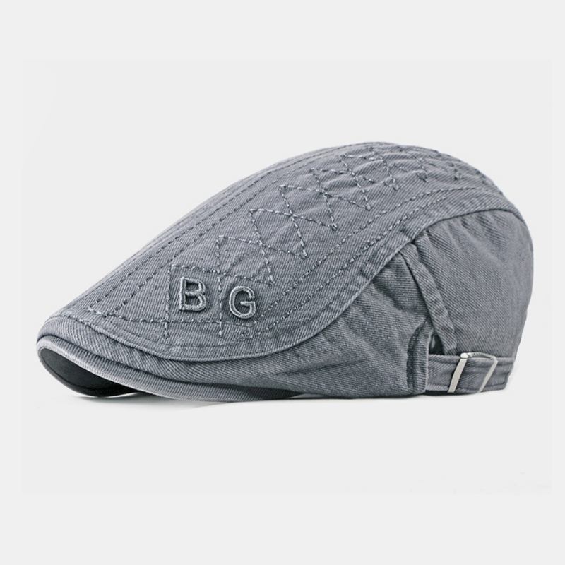 Unisex Bomullsbroderibokstäver Casual Mode Forward Hat Basker Hat