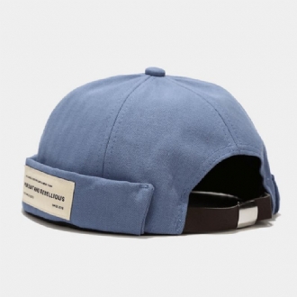 Unisex Bomullslapp Bokstavsmönster Justerbar Casual Solskydd Utan Brätte Beanie Hyresvärd Keps Skalkeps