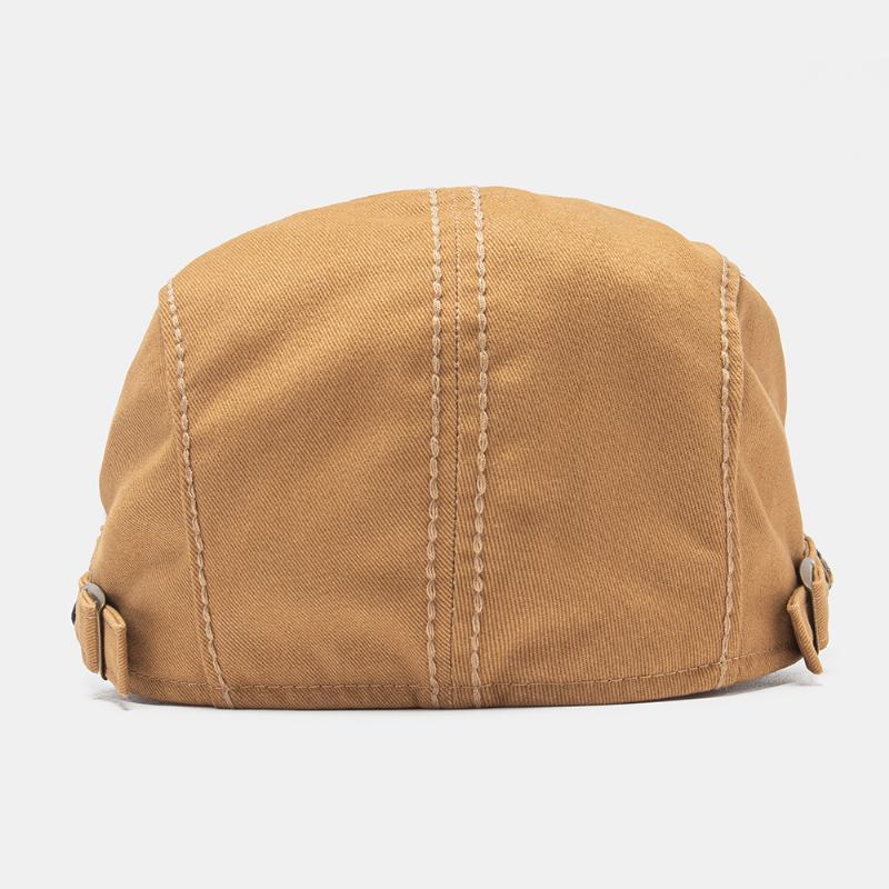 Unisex Bomullslapptäcke Regnbågsfärgad Vävd Halmrep Dekoration Casual All-match Basker Flat Cap Ivy Cap