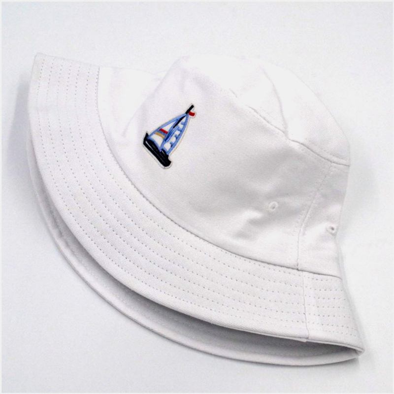 Unisex Bomullssegelbåtsmönster Justerbar Casual Sunshade Bucket Hat