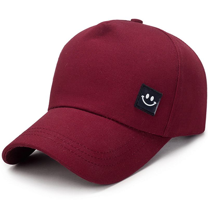 Unisex Canvas Leende Ansikte Sun Peaked Cap Outdoor Sport Trucker Kepsar För Män Och Kvinnor