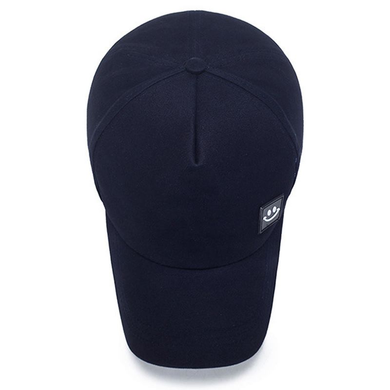 Unisex Canvas Leende Ansikte Sun Peaked Cap Outdoor Sport Trucker Kepsar För Män Och Kvinnor