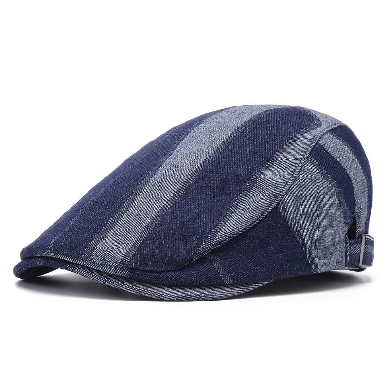 Unisex Denim Kort Brätte Distressed Blue Sunshade Peaked Cap