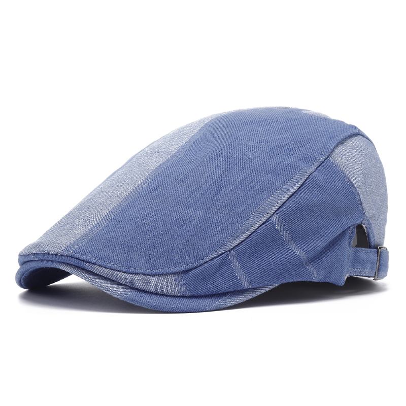 Unisex Denim Kort Brätte Distressed Blue Sunshade Peaked Cap