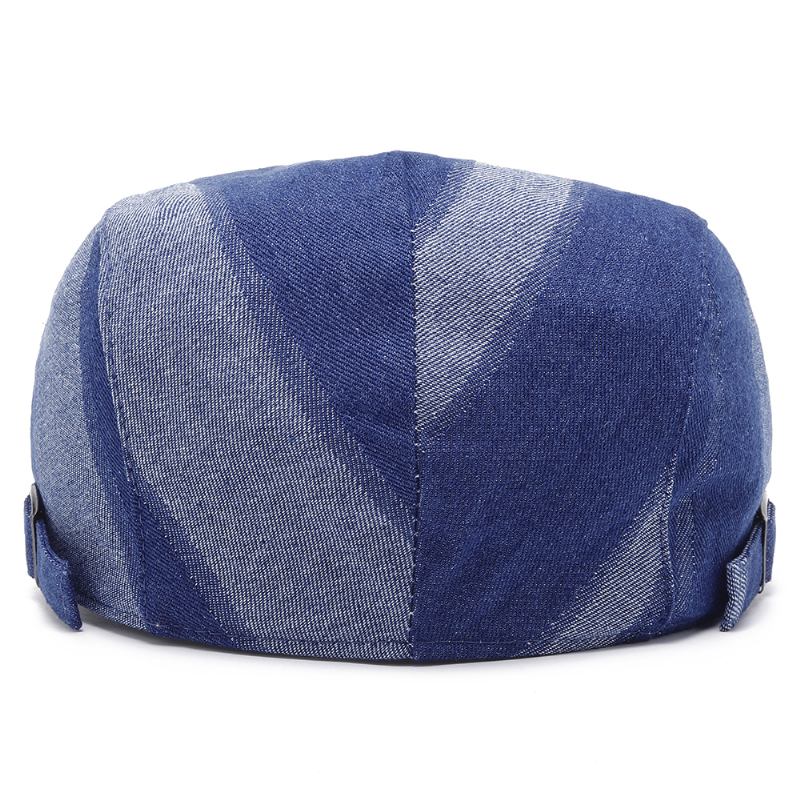 Unisex Denim Kort Brätte Distressed Blue Sunshade Peaked Cap