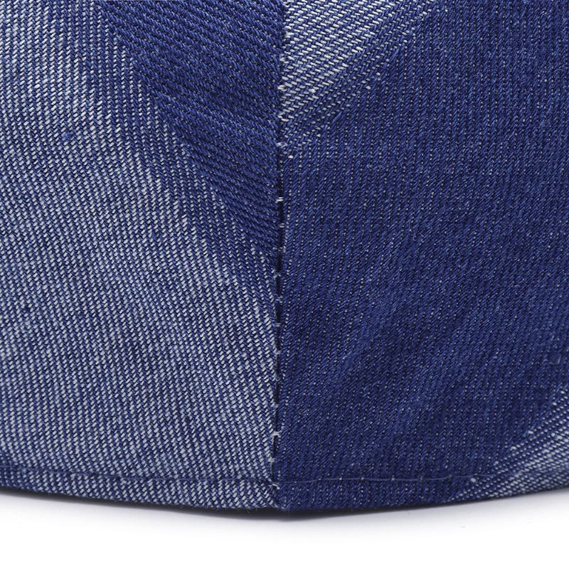 Unisex Denim Kort Brätte Distressed Blue Sunshade Peaked Cap