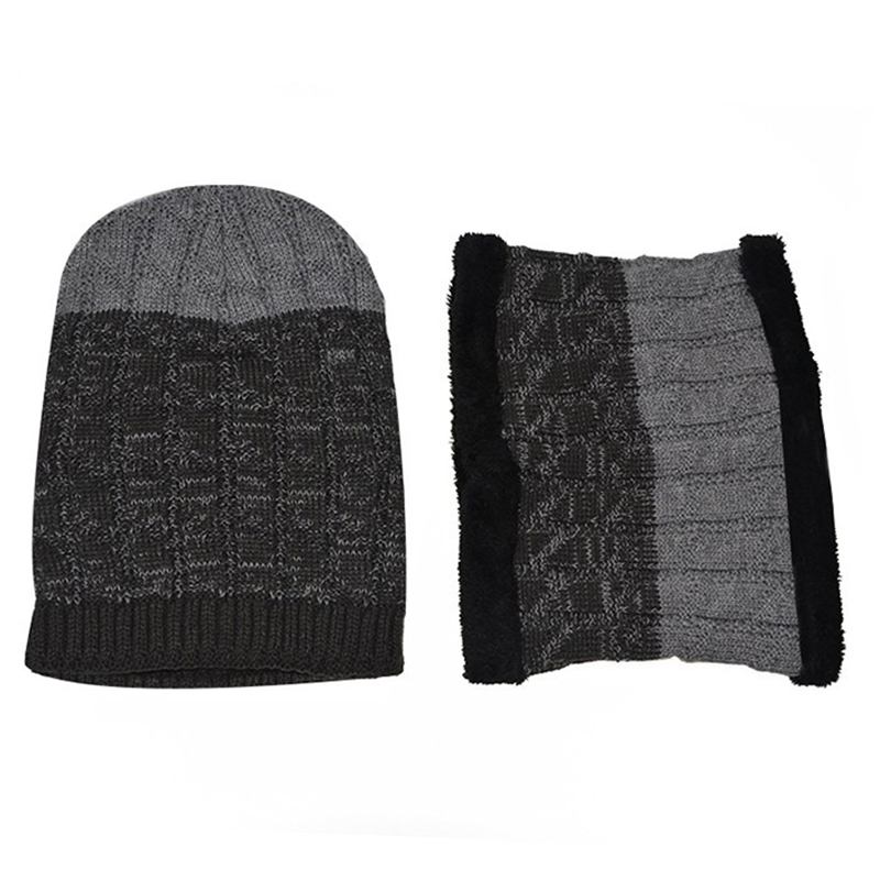 Unisex Fleece Liner Förtjockad Varm Halsduk Plus Mössa Set