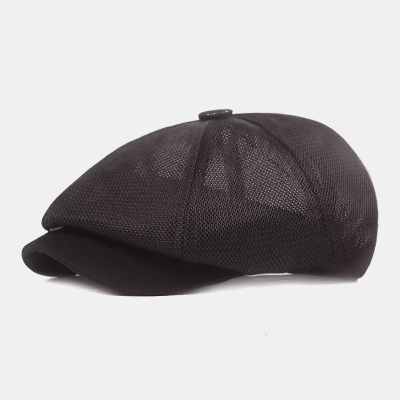 Unisex Full Mesh Andas Casual Basker Keps Åttakantig Hat Painter Cap Framåt Cap