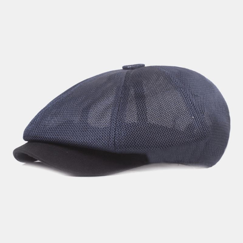 Unisex Full Mesh Andas Casual Basker Keps Åttakantig Hat Painter Cap Framåt Cap