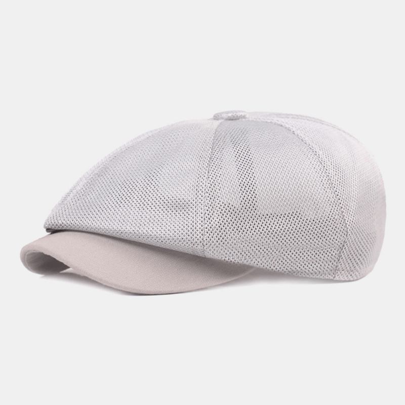 Unisex Full Mesh Andas Casual Basker Keps Åttakantig Hat Painter Cap Framåt Cap