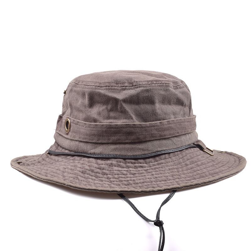 Unisex Hopfällbar Bomullstvättad Bucket Hat