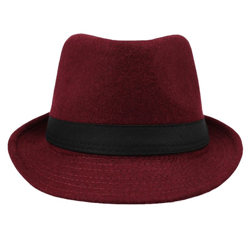 Unisex Jazzkeps Vintage Yllehink Trilby Brätte Fedora Panamahatt