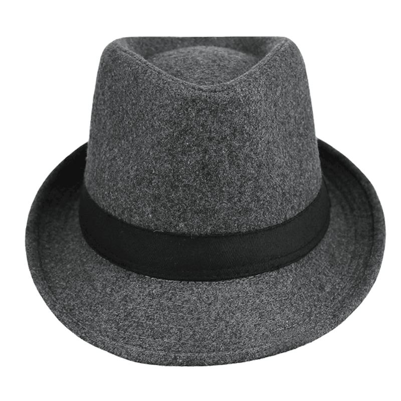 Unisex Jazzkeps Vintage Yllehink Trilby Brätte Fedora Panamahatt