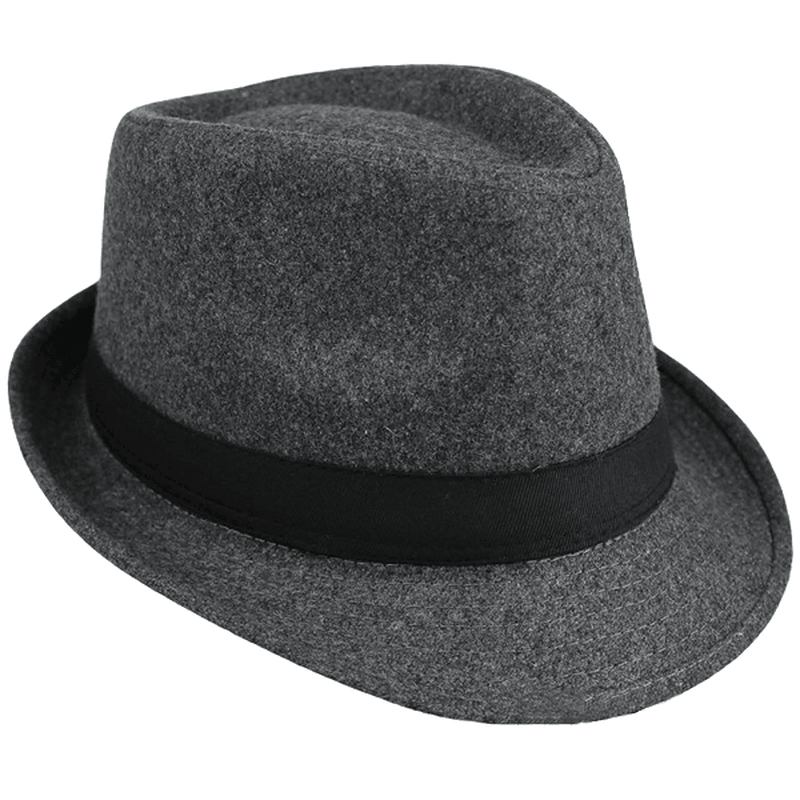 Unisex Jazzkeps Vintage Yllehink Trilby Brätte Fedora Panamahatt