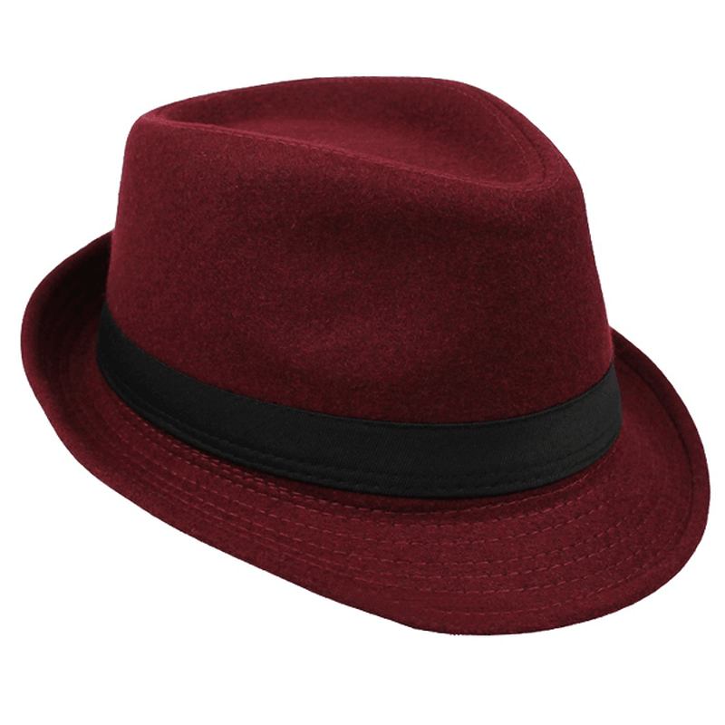 Unisex Jazzkeps Vintage Yllehink Trilby Brätte Fedora Panamahatt