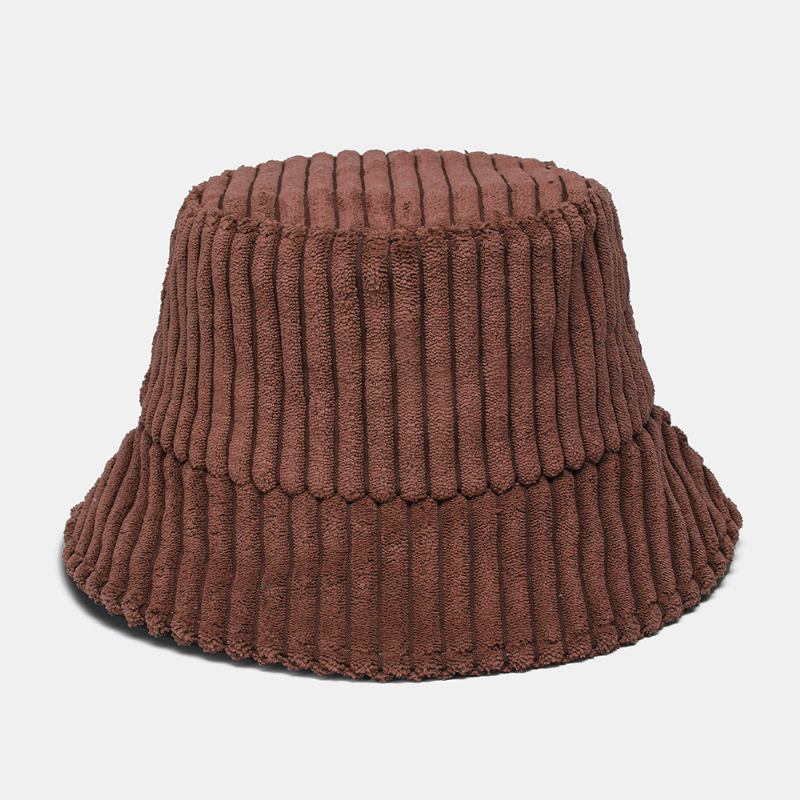 Unisex Manchester Ränder Mönster Enfärgad Varm Hörselskydd Par Hat Bucket Hat