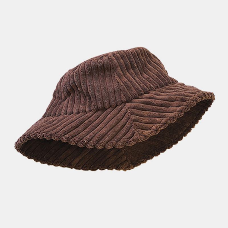 Unisex Manchester Ränder Mönster Enfärgad Varm Hörselskydd Par Hat Bucket Hat