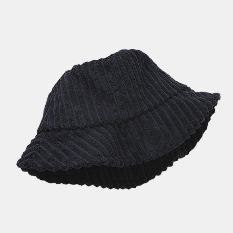 Unisex Manchester Ränder Mönster Enfärgad Varm Hörselskydd Par Hat Bucket Hat