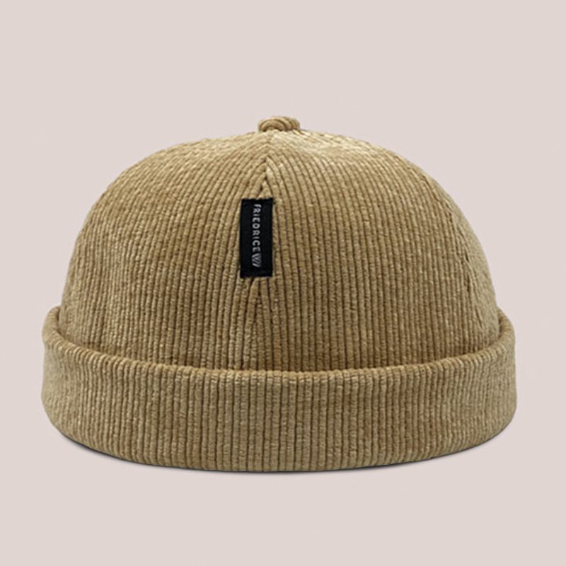 Unisex Manchesteretikett Patch Döskalle Keps Casual Utomhus Höst Vinter Varm Justerbar Brättelös Beanie Hyresvärd Keps